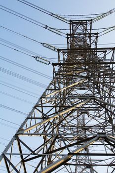 Power tower with the sky background