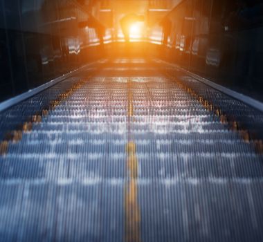 escalator of the subway station,in Beijing