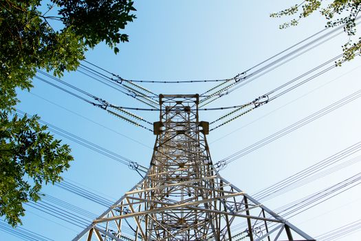 Power tower with the sky background