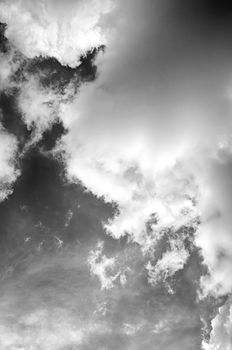 Blue sky with white cloud and sun