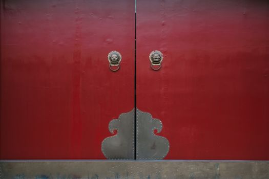 Chinese antique door in Beijing Hutong