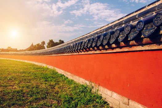 red wall in temple of heaven