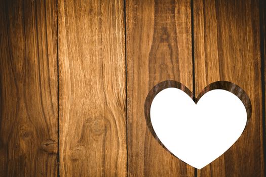 Heart cut out in wood