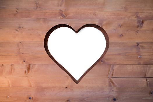 Heart cut out in wood