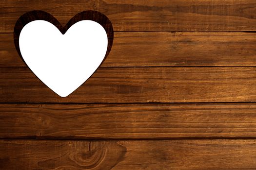 Heart cut out in wood
