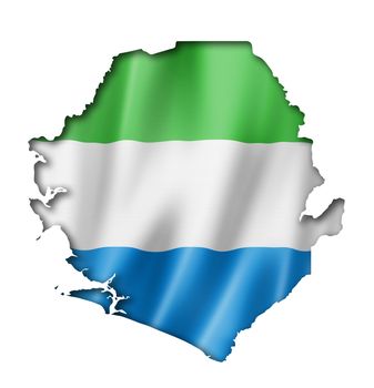 Sierra Leone flag map, three dimensional render, isolated on white