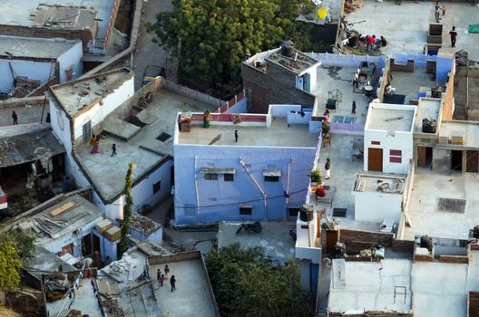 Aerial view of Jaipur, View from Nahargarh Fort in Jaipur, India