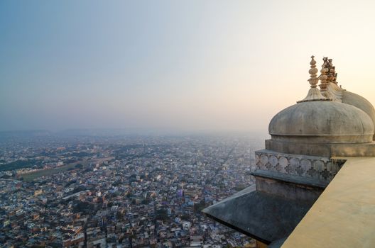 Nahargarh fort and view to Jaipur city, Rajasthan, India 