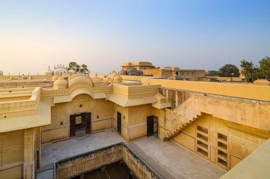 Courtyard inside Nahargarh Fort in Jaipur, Rajasthan, India