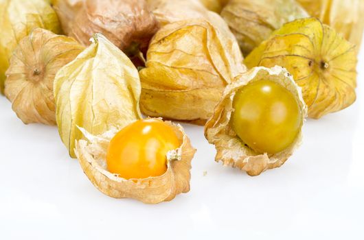 cape gooseberry on white background