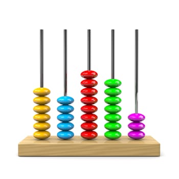 Colorful Wooden Abacus Illustration on White Background