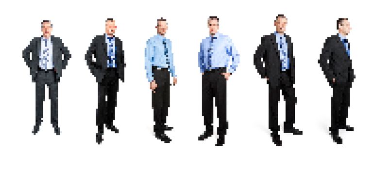 A set of pixel art business man