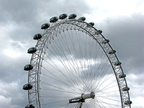 The London Eye on a cloudy day