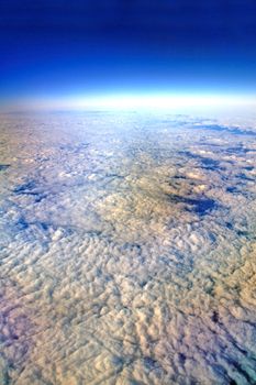 A view of clouds from above from a plane