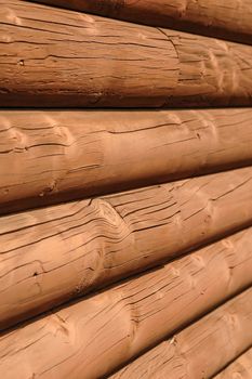 wooden log cabin construction detail