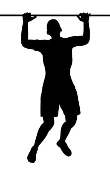 Illustration of a person doing pullups