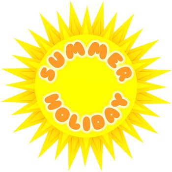 Illustration of a sun with the words "Summer Holiday"