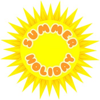 Illustration of a sun with the words "Summer Holiday"
