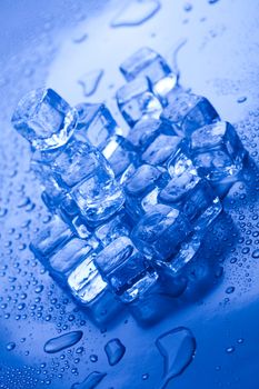 Blue and shiny ice cubes
