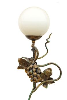 Original wall lamp, decorated with forged metal grape vine