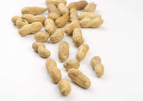 Peanuts isolated on white background