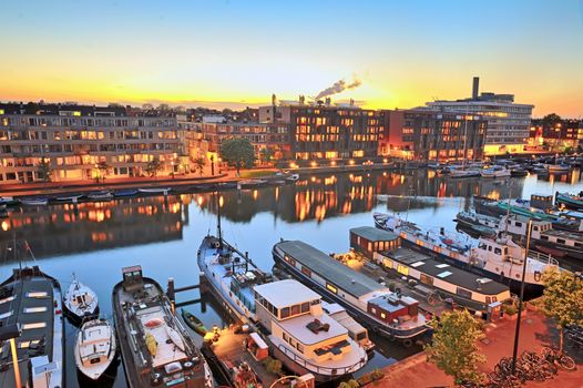 Canal in Amsterdam at summer night