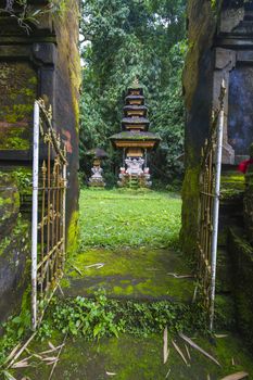 Traditional Hindu Bali Temple in Jungle near Ubud Indonesia