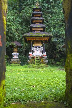 Traditional Hindu Bali Temple in Jungle near Ubud Indonesia