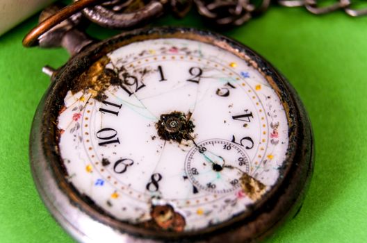 picture of old  out of order watch pocket watch 