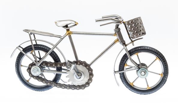 Gray Handmade Bicycle Figure.