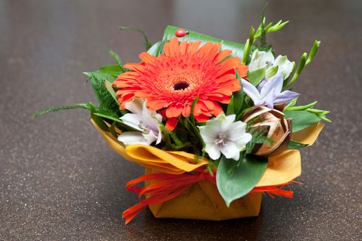 close up of beautiful wedding bouquet