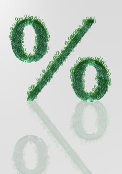 The big sign of percent consisting of a set of small signs of percent.