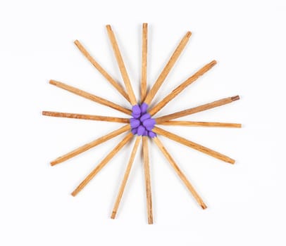 Round Pile of Purple Matchsticks.