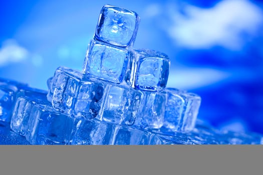 Background with ice cubes, cold and fresh concept