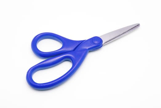 Blue Plastic and Stainless Steel Scissors.