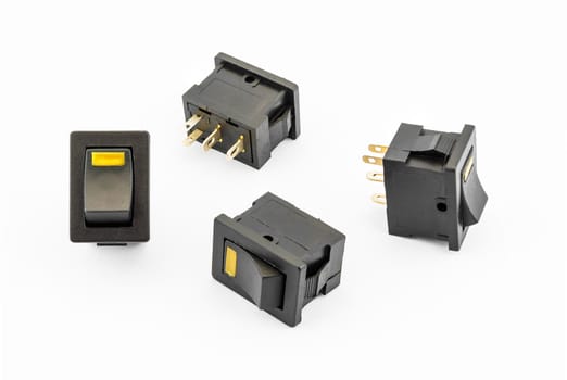 Yellow Rocker Switches with Build-in LED.