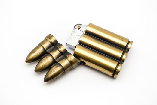 Bullet Shaped Lighter, opened.