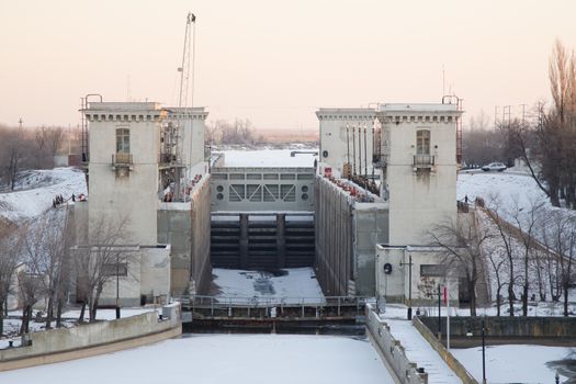 View of the Gateway 2 Volga-Don Canal Lenin winter