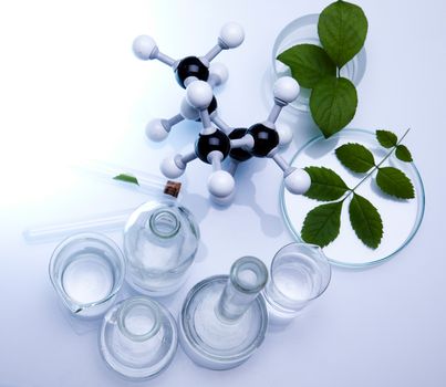 Laboratory pipette, bio organic modern concept