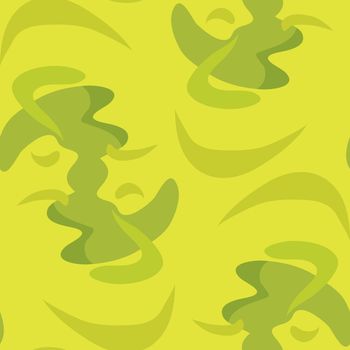 Abstract swirling green shapes in seamless background