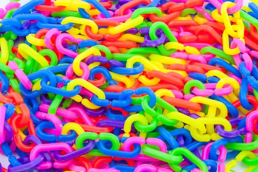 Colorful Plastic Chain Background/ Texture.