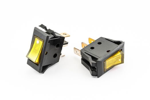 Yellow Rocker Switches with Light.