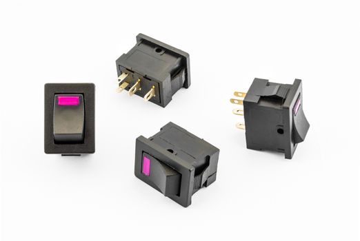 Magenta Rocker Switches with Build-in LED.