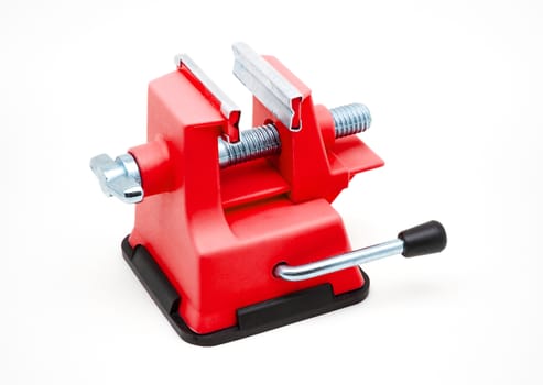 Red Plastic Bench Vise with Suction Cup.