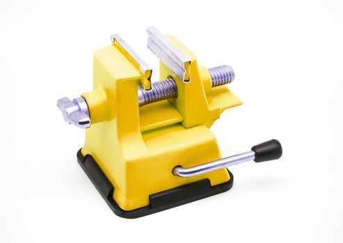 Yellow Plastic Bench Vise with Suction Cup.