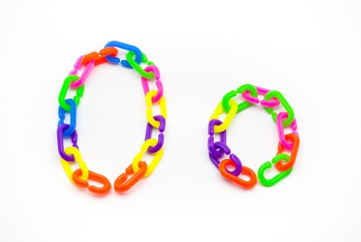 O and o Alphabet, Created by Colorful Plastic Chain.