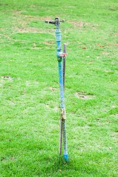 Water Sprinkle Pole in Garden.