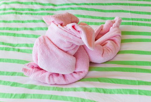 Pink Dog Shaped Towel.