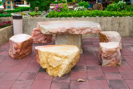 Marble Table and Chairs Set.