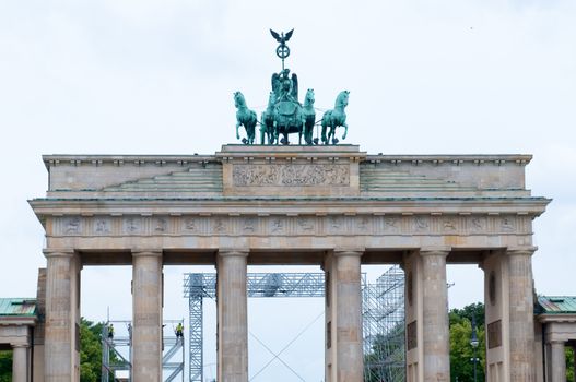 The Brandenburg Gate  is an 18 century neoclassical triumphal arch in Berlin
